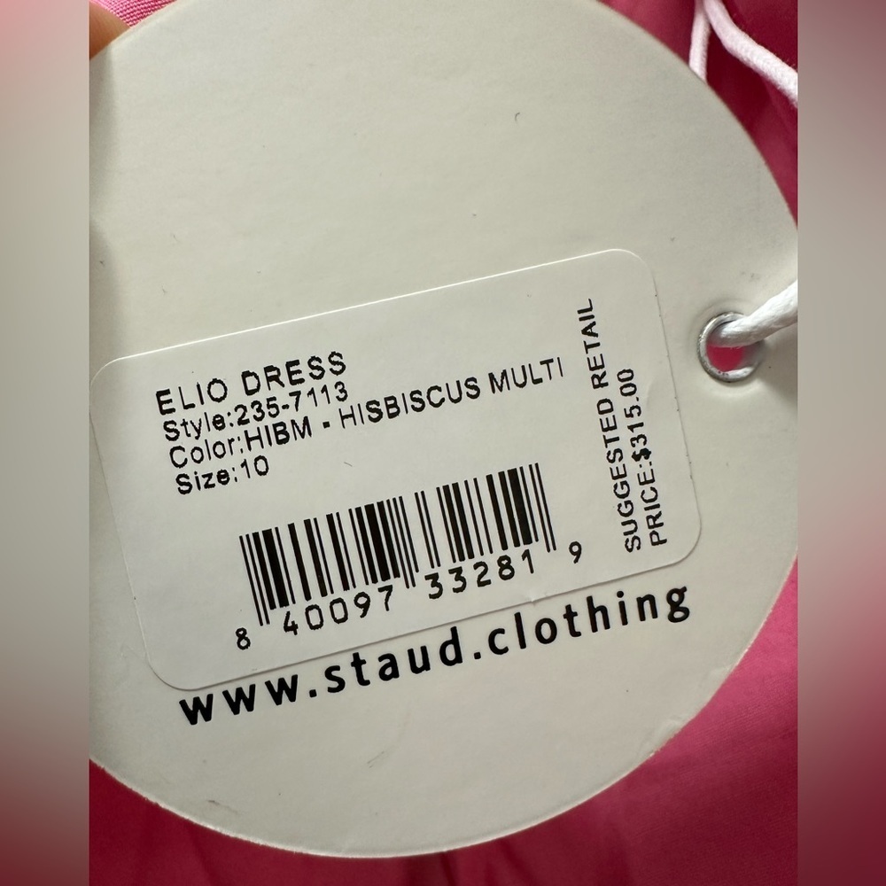 NWT $348 STAUD Elio Multicolor Tiered Off-Shoulder Cotton Maxi Dress 10 - Picture 5 of 7